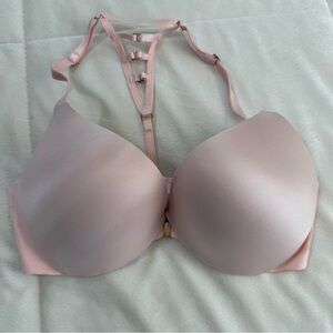 Victoria's Secret So Obsessed Push-Up  Bra 32D Pink Racerback Front Closure